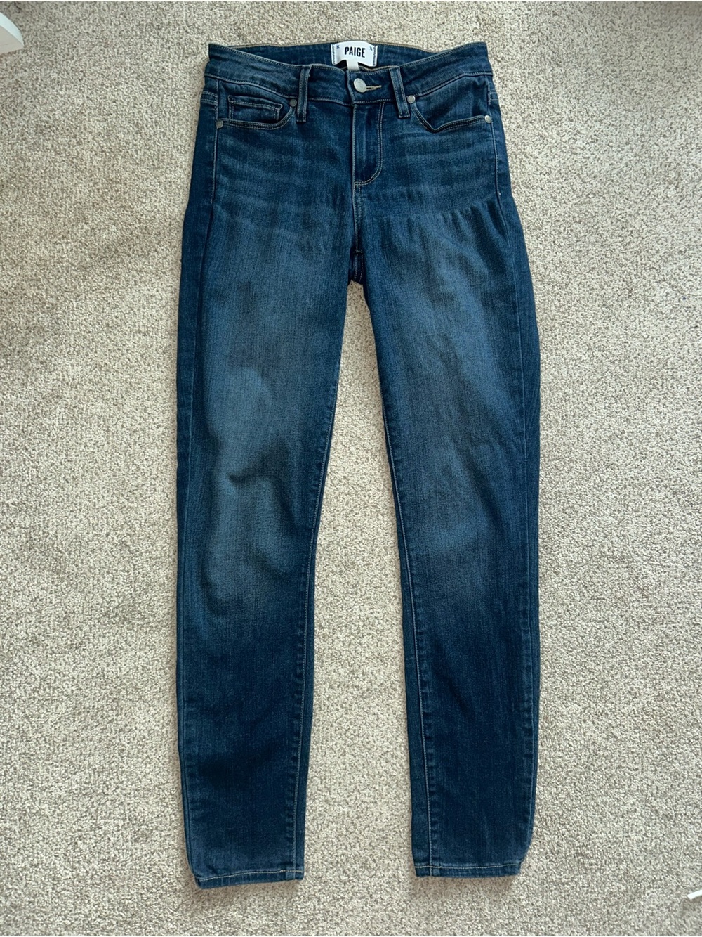 PAIGE Verdugo Ankle Dark Blue Denim Jeans Sz 25